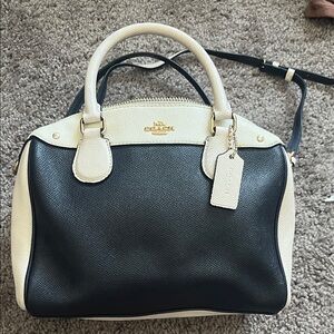 Coach Black and Cream Satchel